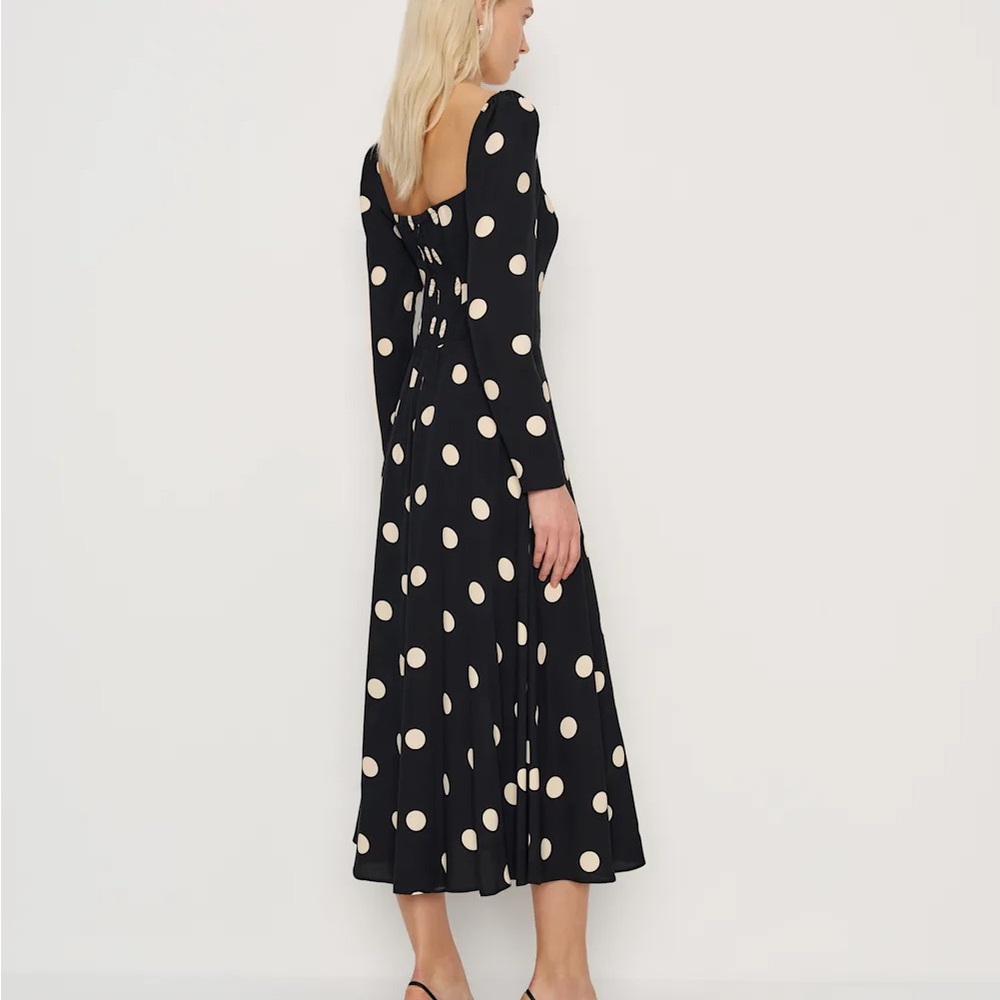 Reformation Rinna Dress in Moon Dot Polka Dots - Picture 3 of 3